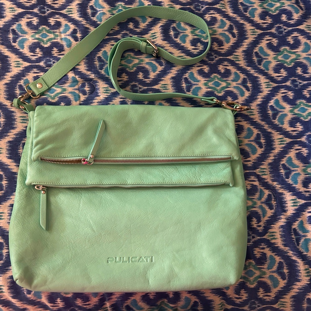 NWOT Pulcati Italian Leather Crossbody Bag
